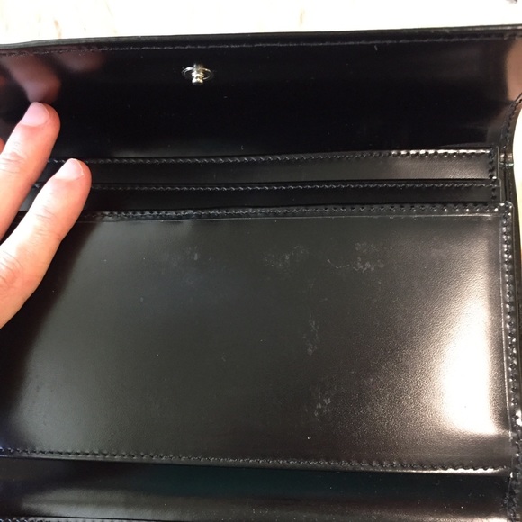 Kate Spade Black Fold-Over Wallet with Red Lining - Picture 6 of 8